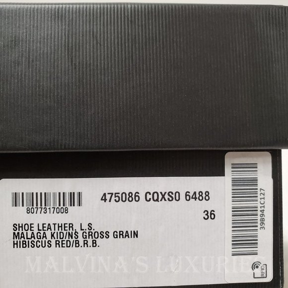 GUCCI SHOES SYLVIE WEB RED LEATHER MARY JANE PUMPS HEELS sz IT 36 US 6 - Picture 12 of 12